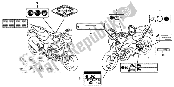 Todas las partes para Etiqueta De Precaución de Honda NC 700 SA 2013