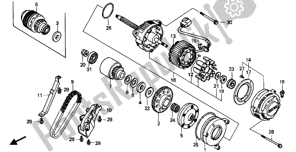 Wszystkie części do Generator Honda CBR 1000F 1987