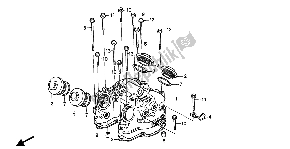 Alle onderdelen voor de Kleppendeksel van de Honda NX 650 1994