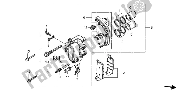 Todas las partes para Pinza De Freno Trasero de Honda FJS 400 2011