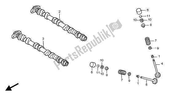 All parts for the Camshaft & Valve of the Honda CBF 600 SA 2004