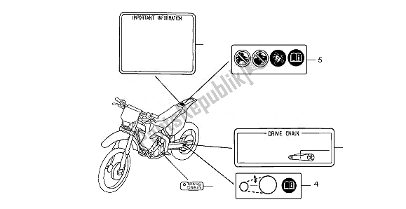 Alle onderdelen voor de Waarschuwingsetiket van de Honda CRF 250X 2011