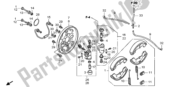All parts for the Front Brake Panel of the Honda TRX 450 FE Fourtrax Foreman ES 2003