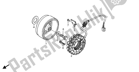 Todas as partes de Gerador do Honda XL 650V Transalp 2003