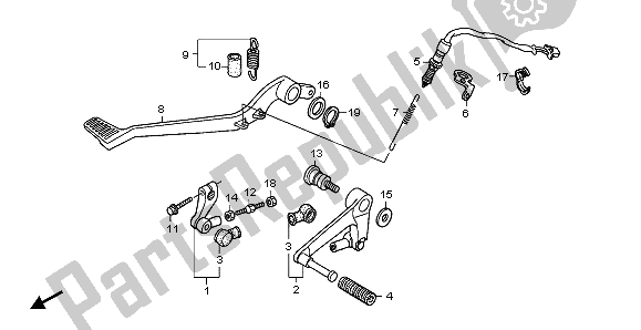 Tutte le parti per il Pedale del Honda XL 1000V 2007