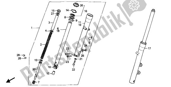 Tutte le parti per il Forcella Anteriore del Honda VT 600 1992