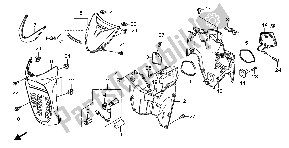 Todas las partes para Portada de Honda SH 300A 2009