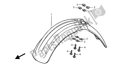 Tutte le parti per il Parafango Anteriore del Honda CR 500R 2001