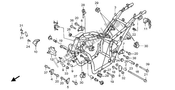 All parts for the Frame Body of the Honda VF 750C 1996