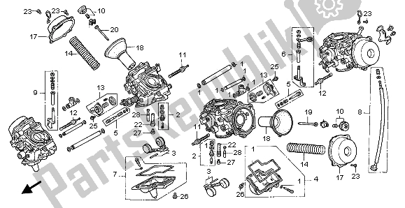 Tutte le parti per il Carburatore (parti Componenti) del Honda ST 1100 1995