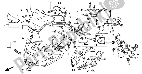 All parts for the Upper Cowl of the Honda CBR 1100 XX 2001