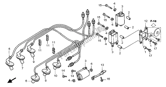 All parts for the Ignition Coil of the Honda GL 1500C 2002