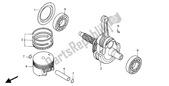 Toutes les pièces pour le Vilebrequin Et Piston du Honda XR 600R 1997