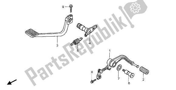 All parts for the Pedal of the Honda GL 1800 2007