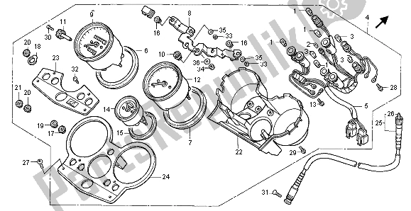 Todas las partes para Metro (kmh) de Honda CB 1000F 1996