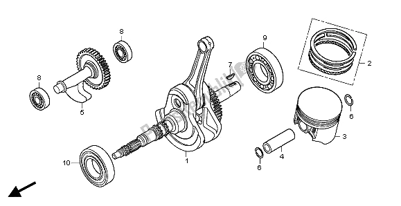 All parts for the Crankshaft & Piston of the Honda TRX 500 FA Fourtrax Foreman Rubican 2009