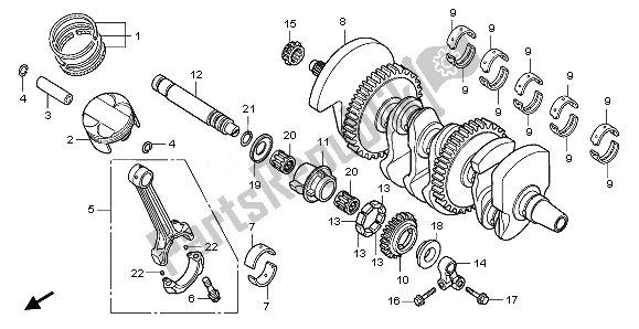 All parts for the Crankshaft & Piston of the Honda CB 1000R 2011