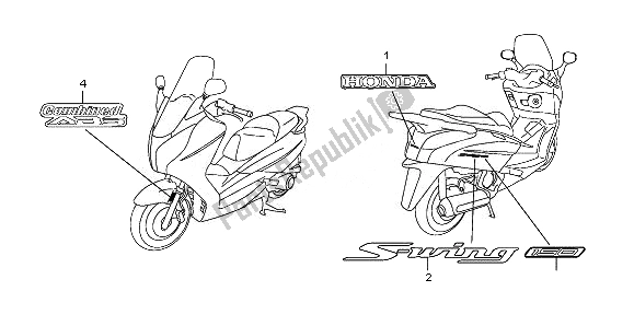 Wszystkie części do Znak Honda FES 125A 2010