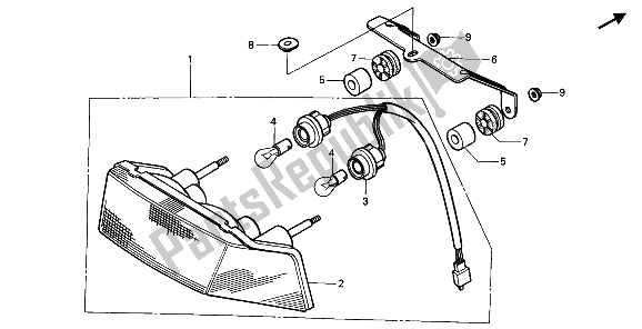 Todas las partes para Luz De La Cola de Honda CBR 600F 1989