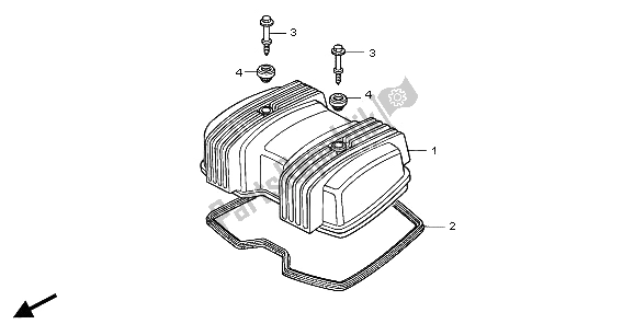 All parts for the Cylinder Head Cover of the Honda CA 125 1995