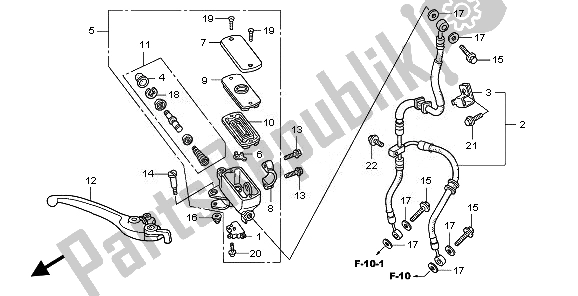 All parts for the Fr. Brake Master Cylinder of the Honda CBF 600S 2008