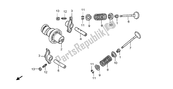 Todas las partes para árbol De Levas Y Válvula de Honda PES 125 2012