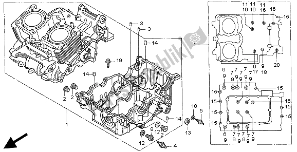 Tutte le parti per il Carter del Honda CB 500 1998