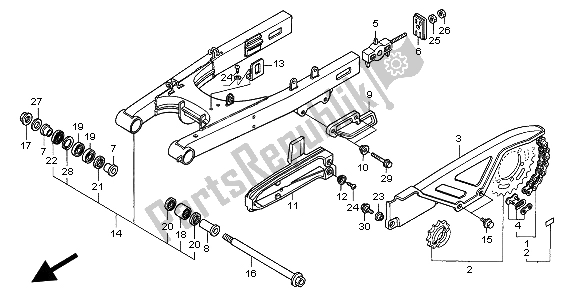 Todas las partes para Basculante de Honda SLR 650 1998