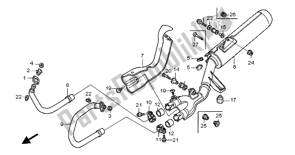 Alle onderdelen voor de Uitlaatdemper van de Honda NT 650V 2002