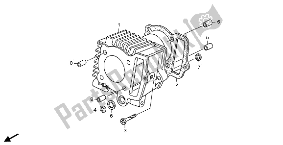 All parts for the Cylinder of the Honda CRF 50F 2009