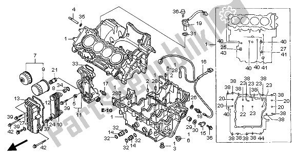 All parts for the Crankcase of the Honda CB 600F2 Hornet 2002