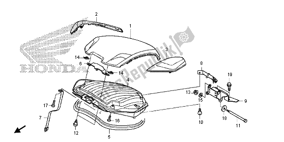 Tutte le parti per il Portabagagli del Honda NC 700S 2013