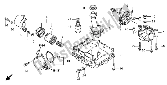 All parts for the Oil Pan & Oil Pump of the Honda CBF 1000 2009