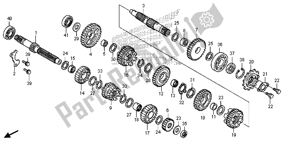 Alle onderdelen voor de Overdragen van de Honda CRF 250M 2015