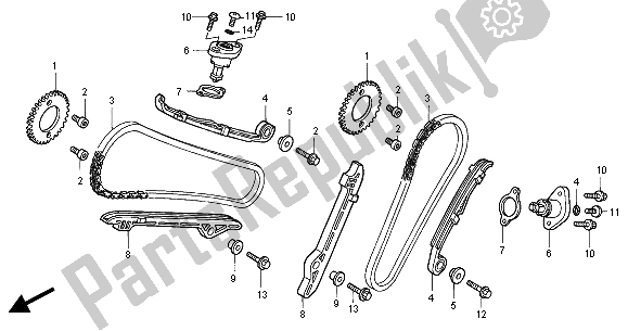 Todas las partes para Cadena De Levas Y Tensor de Honda VT 125C 2000