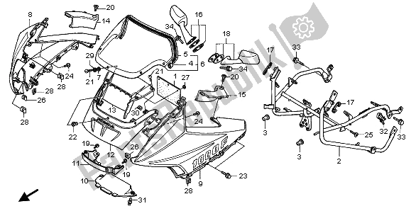 Toutes les pièces pour le Capot Supérieur du Honda CBR 1000F 1997