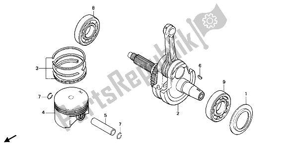 Todas las partes para Pistón Y Cigüeñal de Honda NX 650 1989