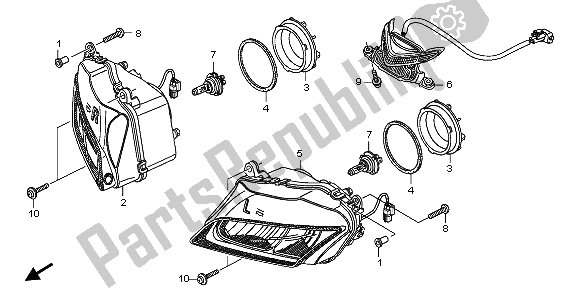 Alle onderdelen voor de Koplamp (eu) van de Honda CBR 600 RR 2009