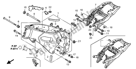 Alle onderdelen voor de Frame Lichaam van de Honda CBR 1000 RR 2010