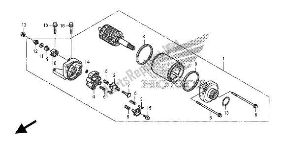 All parts for the Starting Motor of the Honda NC 700 SD 2012