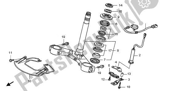 All parts for the Steering Stem of the Honda GL 1800 2008