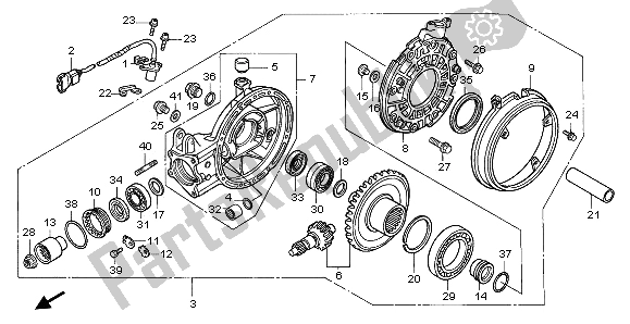 All parts for the Final Driven Gear of the Honda ST 1100A 1996