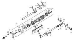 tambour de changement et fourchette de changement