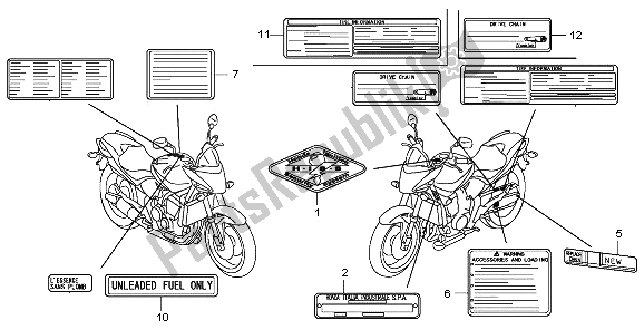 Tutte le parti per il Etichetta Di Avvertenza del Honda CB 600F3A Hornet 2009