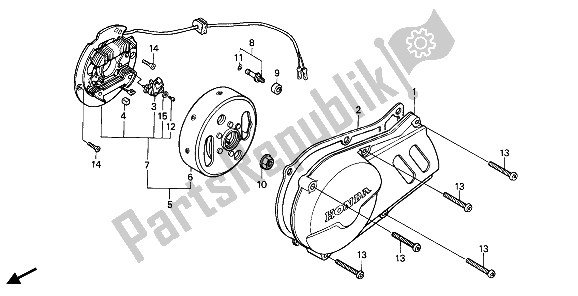 All parts for the Generator of the Honda XR 80R 1985