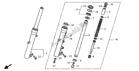 All parts for the Front Fork of the Honda FJS 400A 2010