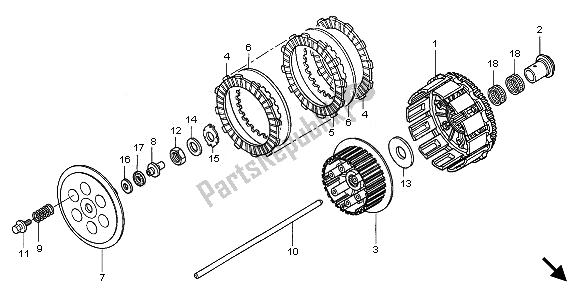 All parts for the Clutch of the Honda CRF 450X 2011