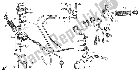 All parts for the Handle Switch of the Honda TRX 250X 2011