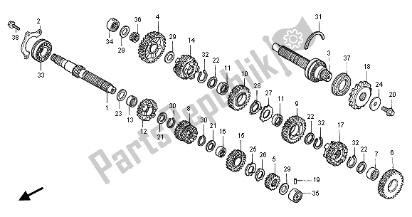 Toutes les pièces pour le Transmission du Honda CBR 600 FR 2001