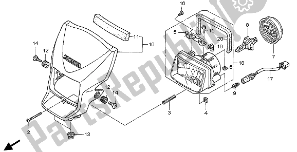 Alle onderdelen voor de Koplamp (eu) van de Honda FMX 650 2006